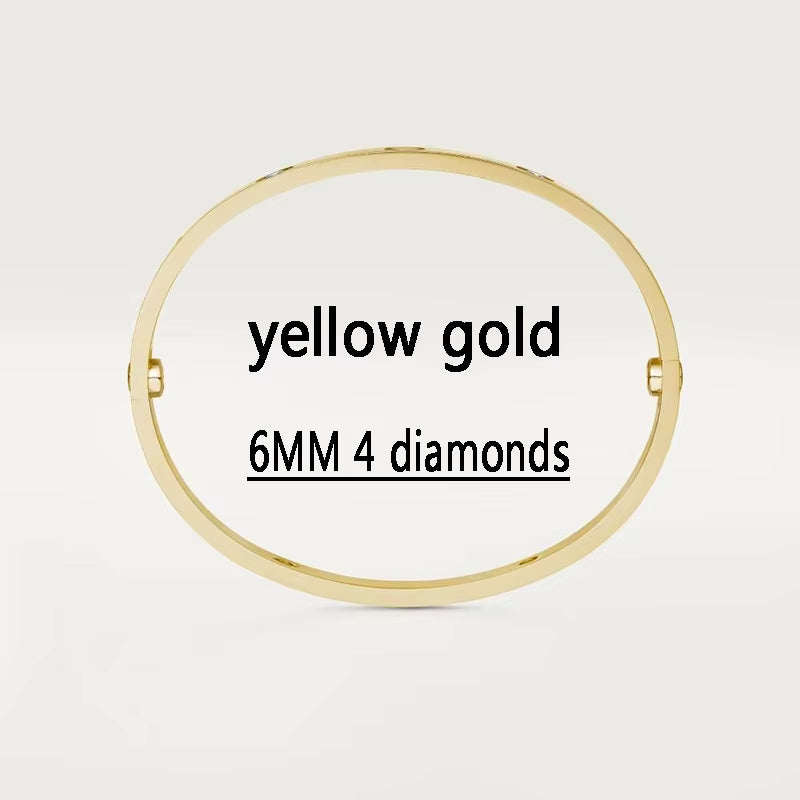 Saintvamer Luxury High-Quality Stainless Steel 6MM Love Bracelet