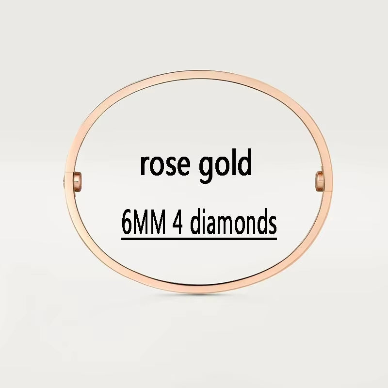 Saintvamer Luxury High-Quality Stainless Steel 6MM Love Bracelet
