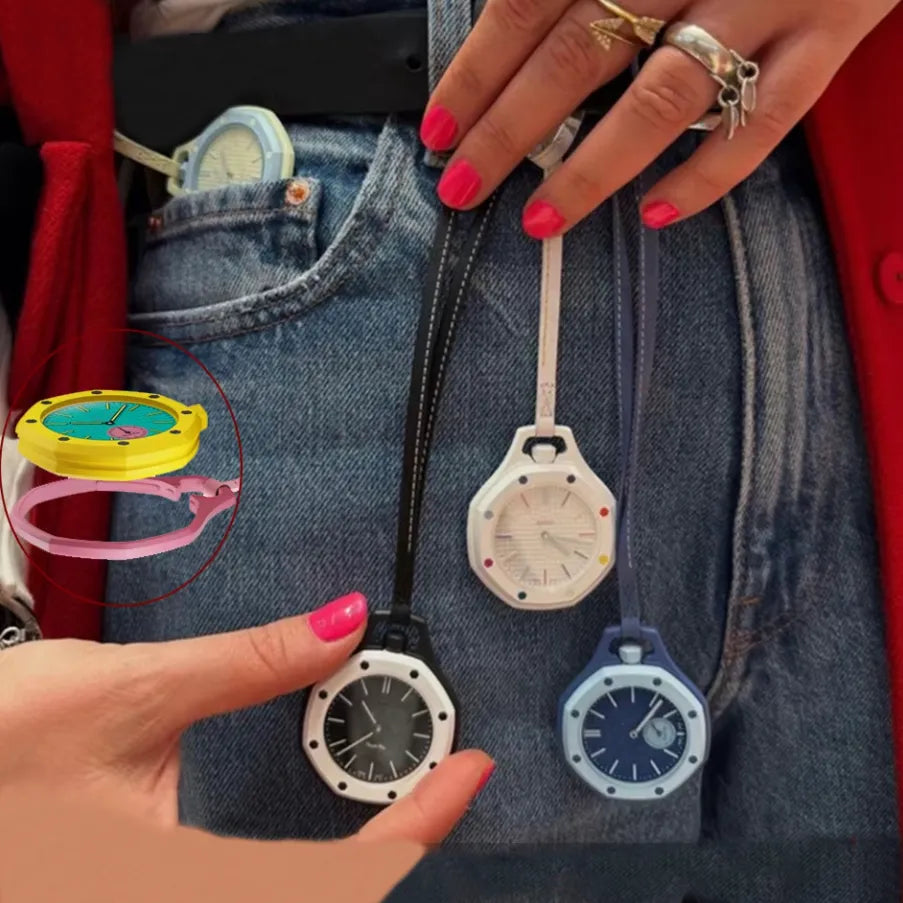 Luxury ST Royal POP Automatic Pocket Watch Leather Lanyard Candy Colors Watches Men Women Watch Gift Lardyard and Watch Strap Gift 8 Colors