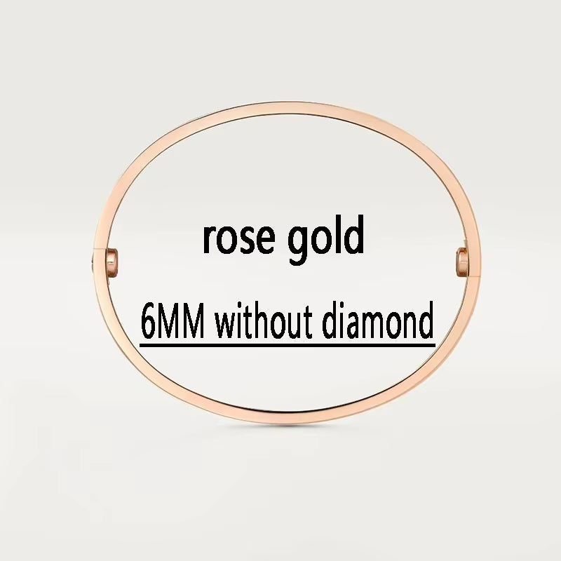 Saintvamer Luxury High-Quality Stainless Steel 6MM Love Bracelet